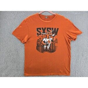 SXSW Longhorns Shirt Mens Large Longhornzilla South By Southwest ATX Orange